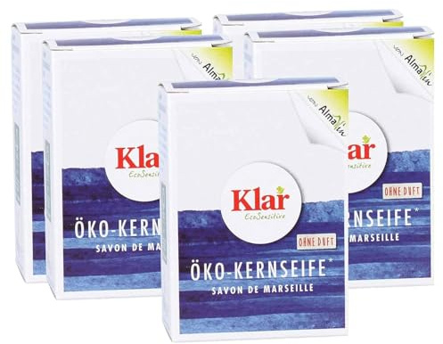 Klar Öko Kernseife ohne Duft, 5 x 100 g, Sparpack