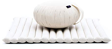 Leewadee Meditationskissen Set Sitzkissen Rund Zafu Yoga Kissen Zabuton Yogakissen Meditationskissen Meditation Zubehör Yoga Sitzkissen Yoga Meditationskissen, Kapok, Natur