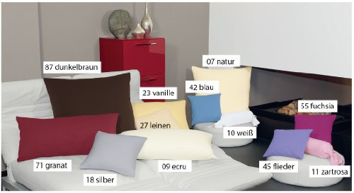 Janine Mako Feinjersey Kissenbezüge Nackenrollenbezug Classic Jersey 5007, Größe:15 x 40 cm (Nackenrolle), Farbe:blau 42