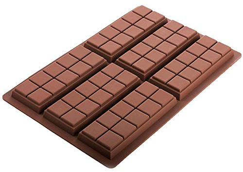 Silicone Chocolate Bar Sweet Moulds Candy Jelly Rectangle Baking Silicon Bakeware Shape Soap Wax Flexible Baking Mould (6 Cell 10 Section)