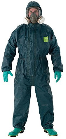 Ansell AlphaTec 4000 soldado y sellado por ultrasonidos, Modelo 111, Trajes de protección química (Tipo 3/4), Verde, Talla 5 (XL), 1 unidad