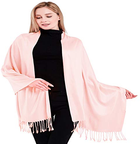 CJ Apparel Enfärgad Design Sjal, Babyrosa (färg # 18-ll), en storlek