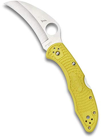 Spyderco, Taschenmesser, Tasman Salt 2 Lockback, Klinge: 7 cm, Rot, Klappmesser, Taschenclip, Satin Finish, gelb