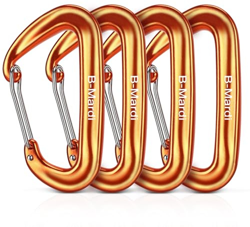 B-Mardi Carabiner Clips Heavy Duty 12kN (2697 lbs)-Lightweight Locking Carabiners for Camping, Hiking, Hammock, Dog Leash Harness, Outdoor and Gym etc, Keychains& Utility