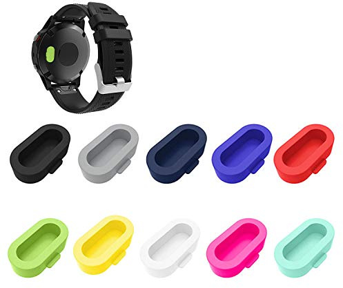 SplenSun [10-Pack] Compatible Watch Charger Port Dust Plug Silicone Protective Charging Port Caps Anti-Dust Replacement for Garmin Instinct Solar GPS Rugged Outdoor Smartwatch