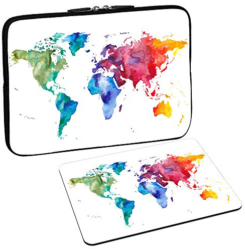 PEDEA Design Tablet PC Tasche 10,1 Zoll (25,6cm) mit Design Mauspad, Color World