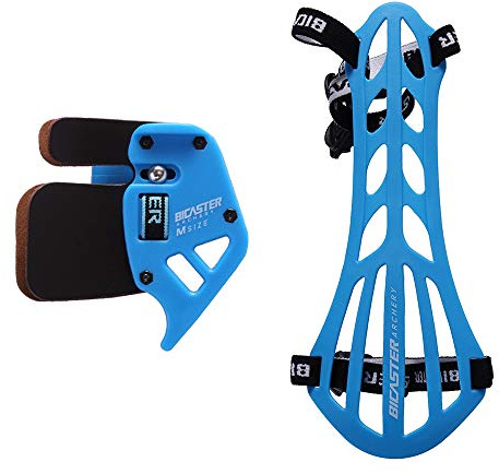 Bicaster Bogenschießen Fingerschutz (RH) + Armschutz Set für Tradition Bogen Recurve Bogen Schutzausrüstung
