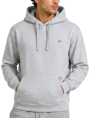Iron Mountain Weicher Fleece-Pullover mit Kapuze für Herren, umweltfreundliches Oberteil aus wiedergewonnenem Garn, Hellgrau Mergel, 4XL