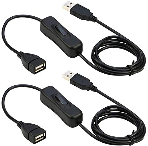RIITOP USB-Verlängerungskabel mit An- / Ausschalter, unterstützt Daten und Stromzufuhr, 1 m, kompatibel mit, USB-Schreibtischlampe, Ventilator, LED-Streifen
