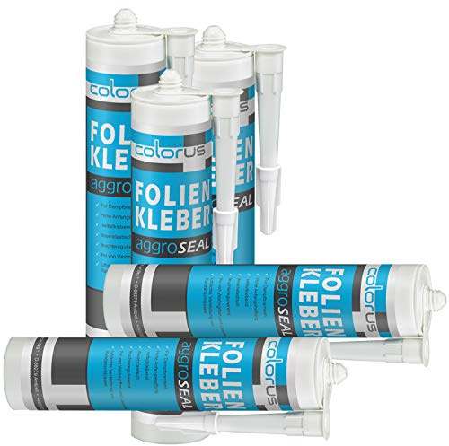 Colorus Folienkleber AggroSeal 5x 310 ml Dampfsperre Dampfbremse | Bauelastischer Dicht- und Anschlusskleber für Dampfbremsfolie und eine luftdichte Gebäudehülle
