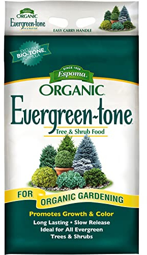 Espoma Organic Evergreen-Tone 4-3-4 Natural & Organic Fertilizer and Plant Food for Evergreen Trees & Shrubs. 18 lb. Bag. Use for Planting & Feeding to Promote Optimum Growth