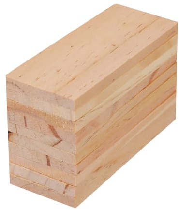 Lot de 10 planches rectangulaires en bois de pin de 10 cm pour travaux manuels, peinture, modélisme, chantournage, décoration d'intérieur