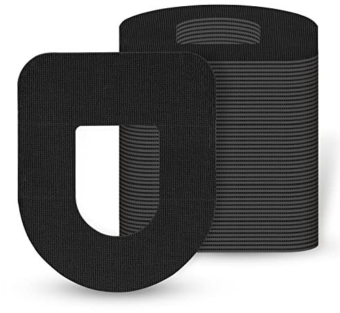 MEDMAX Toppe Adesive per Insulet Omnipod (confezione da 25), Impermeabili Traspirante Toppe, Durevoli Pretagliate CGM Sensore Cerotto, (Nero)
