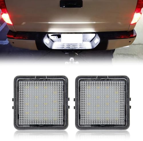 R&F Auto 18-SMD LED License Plate Light Tag Lamp Replacement for Tacoma 2016-2022 & Tundra 2014-2021 Pickup Truck 6000K Diamond White 2-Pieces Tag Lights Assembly, Replace OEM part# 812700C040