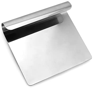 QWORK® Pala per verdure, spatola per impasto, raschietto da cucina, gadget da cucina, 14 X 12 cm, acciaio inossidabile