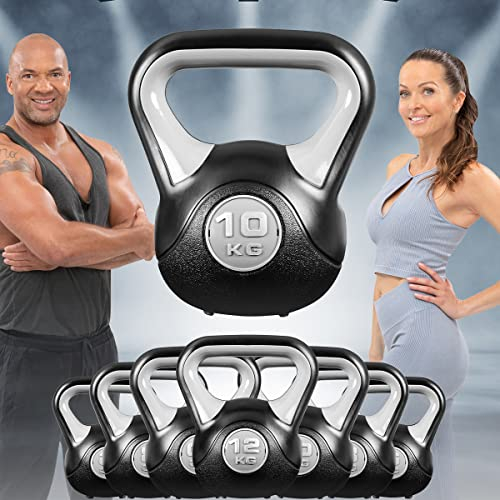 Miweba Sports Kettlebell KB200 | 4.0-12.0 Kg Gewichte - Kugelhantel - Kugelgewicht - Schwunghantel - Kettlebells - Hanteln - Hantel für Indoor & Outdoor - Krafttraining - Bodenschonend (10.0 kg)