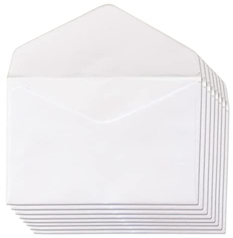 Sobres de Papel Blanco, Sobres Pequeños con Solapa para Invitaciones de Cumpleaños, Boda o Comunión, Sobres para Tarjetas de Visita Medida 70 x 105 mm · m-office (100 uds), MOF0139
