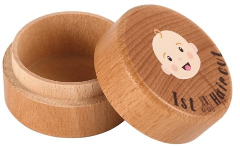 Boîte à Souvenirs pour Premiers Cheveux de Bébé, Boîte de Collecte de Cheveux Fotaux en Bois Boîte à Souvenirs de Cheveux Mignonne pour Cadeau d'Anniversaire de Fête Prénatale