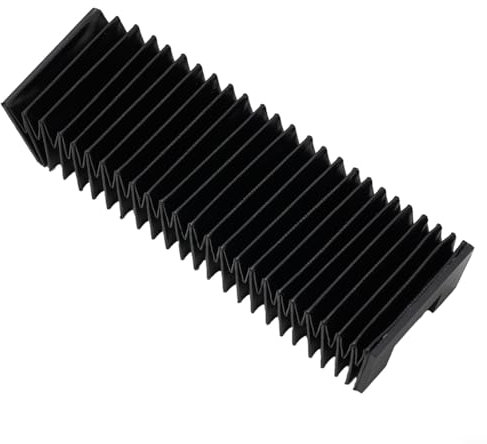 EpheyFIF CNC Machine Guard Dust Cloth,Milling Machine Flexible Protective Flat Accordion Bellows Cover Tool Black(Stretched Length 500mm)