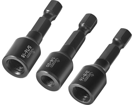 1/4-20,3/8-16, 5/16-18 Hanger Bolt Driver 3 PCS,Hanger Bolt Install Tool with 1/4 Hex Shank,Suitable for Double-Headed Screws, Essential for Woodworking