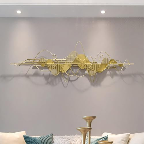 SYLUOQP 3D Wanddeko Wandbilder Metall Gold Groß für Wohnzimmer Schlafzimmer, Wandschmuck Wandobjekt Schmiedeeisen Zierelemente Ornamente Handgemachte Wandskulpturen Geschenk