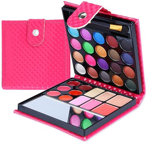 WishesMar 32 Couleurs Fard à Paupières Ombre à Paupière de Maquillage Palette Beauté Cosmétique avec Fard à joues Poudre Pressée et Brillant à lèvres