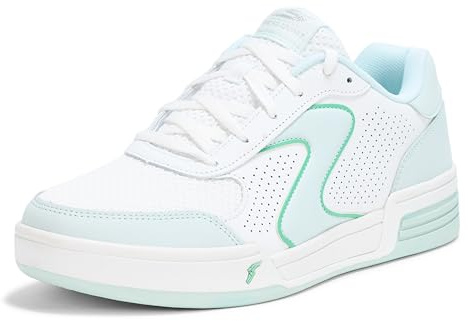 Skechers Women's Viper Court Classic Pickleball Sneaker, White/Blue, 11