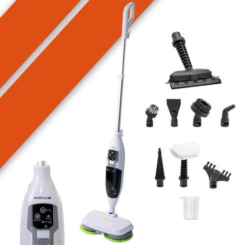 BONPLUS BP Dampfreiniger, multifunktionaler 10-in-1-Dampfreiniger, entfernt 99,9 % der Batterien und Viren, gründliche Reinigung ohne Chemikalien, Dampfreiniger, Kapazität 550 ml, Leistung 1300 W