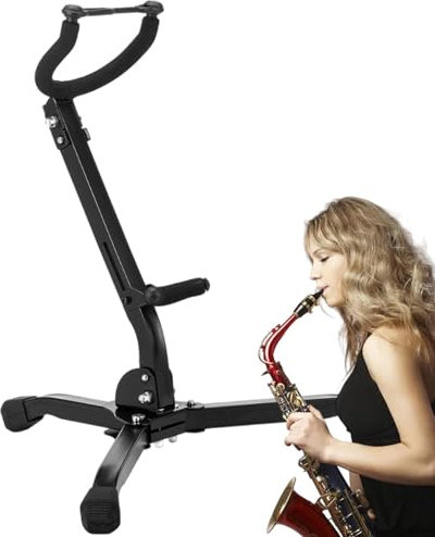 Saxophonständer für Altsaxophon, Saxophonständer - Alt-Tenor-Saxophonständer | Faltbarer Saxophonständer mit dreieckigem Metallsockel für Saxophonliebhaber, Männer, Kinder, Geburtstage, Kinder, Frauen