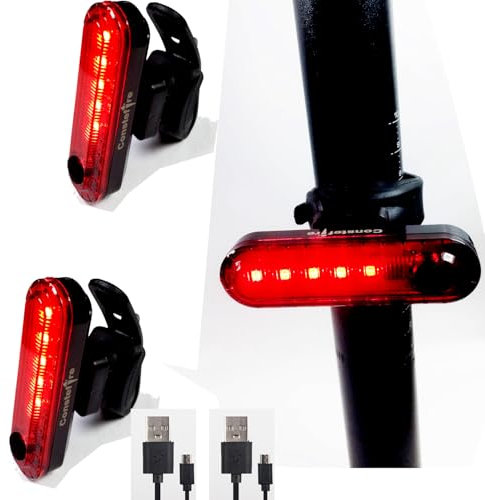 LED Luce Bici,2 PACK Luce Posteriore Bici USB Ricaricabile, Bicicletta Luce Fanale Posteriore, impermeabile Avvertimento luce posteriore - LED per Bici da Strada e Mountain Bike