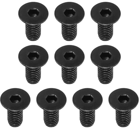 PATIKIL 10Pcs Tornillos de Cabeza Plana de Casquillo, 5/16-18 x 3/4 Pernos Avellanados Planos de Acero al Carbono, Tornillos de Máquina de Rosca Negro Grado 10.9