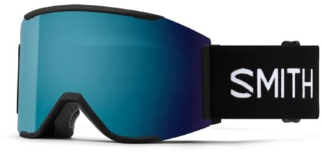 SMITH Squad MAG Snow Goggles with ChromaPop Lens – Performance Ski & Snowboard Goggles with Easy Lens Change Technology – For Men & Women – Black + Sun Blue Mirror Lens