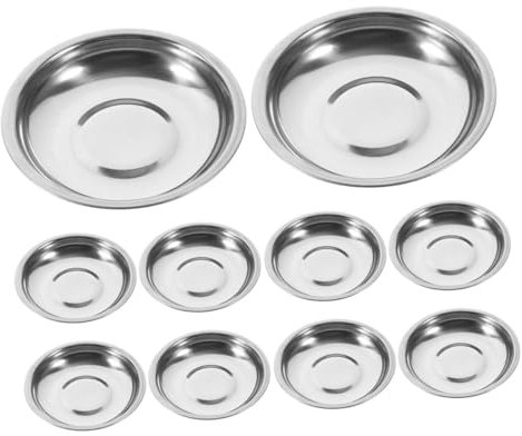 COLLBATH 10 Mini Piattini Per Antipasti Piattini Per Sushi Ciotole Per Salse in Acciaio Inox Ciotole Rotonde Utensili Cucina