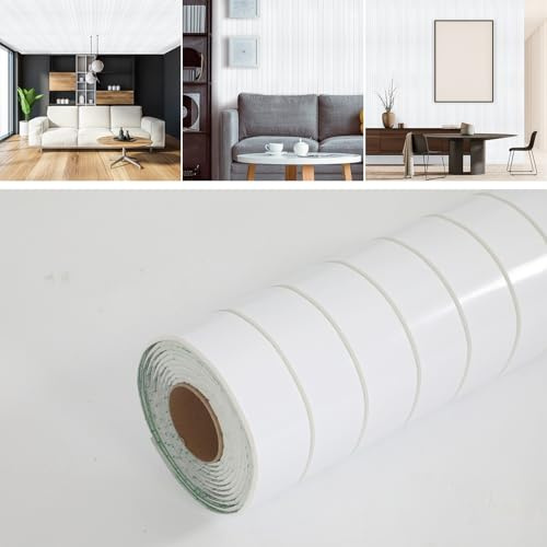 GDWD 3D Wood Effect Self Adhesive Wallpaper, 40cm x 3m Wooden Slats Wrap