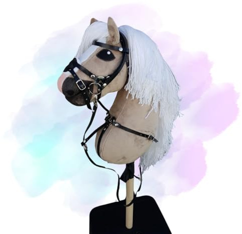Hobby Horse Pferd braun (KARMEL 2) mit mexikanischem Kopf + Brustband GRATIS! / A3