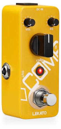 LEKATO Compressor Pedal, Yellow Comp Mini Portable Compression with True Bypass