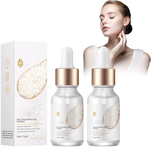 2PCS Suero de Arroz, Esencia Antiarrugas de Arroz, 2PCS*15ml, serum | Suero Facial de Arroz, Repara la Barrera Cutánea, Hidrata y Nutre, Reduce la Pigmentación