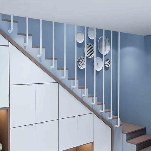 Drsyffsup Handlauf, seitliche Montage, L-förmiges Treppengeländer, Innen- und Außenstufen, rundes Rohr, Übergangshandlauf, Lattenrost, Treppengeländer, komplettes Kit (1 Packung), weiß(30cm)