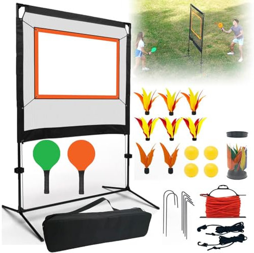 Sportnetz Mit Schlägern, Badmintonnetz-Set – Einfache Installation, Tragbarer Federballnetz-Ersatz, Für Spiele, Hallensport, Hinterhof