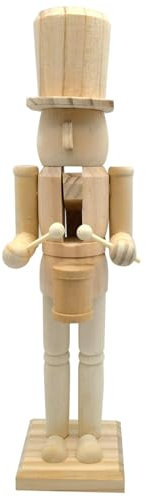 Beimus Unpainted Wood Nutcrackers Painting Nutcrackers Figure Christmas Soldiers Unfinished Puppet Decoration Ornament