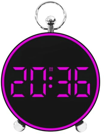 YHFITN Sveglia digitale a LED con data, temperatura, funzione snooze, controllo vocale, dimmer, montaggio a parete/tavolo, compatta e leggera, famiglia (Rosso)