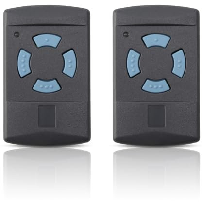 Buithafu 2 pezzi telecomando per porta del garage, compatibile con Hörmann HSM2/HSM4/HS1/HS2/HS4/HSE2/HSE4 (868 MHz), portata di 100 m, facile programmazione, alloggiamento ABS, ricambio per apriporta