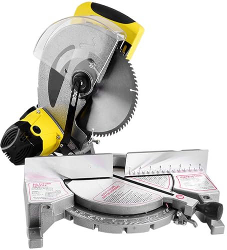 YXZQLOZ Scie à onglets coulissante, scie à Panneaux Professionnelle 1650W, Angle de Coupe 45-135°, diamètre de la Lame de scie 255mm