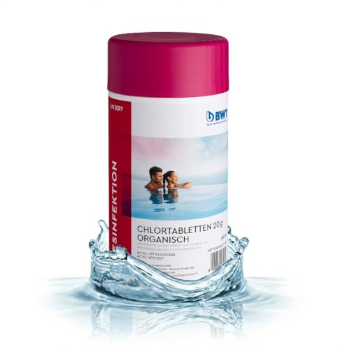 BWT Chlortabletten 20g organisch, 1kg | schnell löslich, 56% Aktivchlor, pH-neutral, für Erstbefüllung, Stoßchlorung & Nachdosierung, passend für kleine Pools