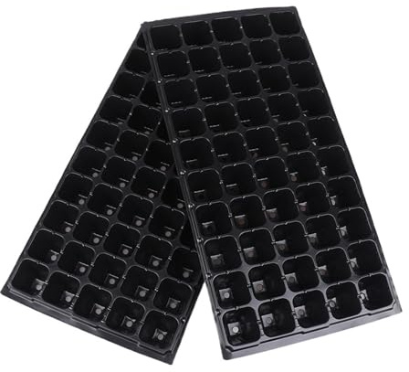 FJOADNVM Semenzaio 10 Pezzi 50 Celle vassoi for piantine vassoi for germinazione in plastica for Giardinaggio Contenitore for piantine Nero Forniture for Giardino