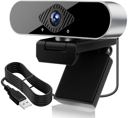 1080P Webcam for PC Laptop with Microphone, 360° View, Plug & Play USB 1.5m | USB Webcam, Web Cam Computer Camera for Live Streaming, Calling, Studying, Video Conferencing & Gaming.