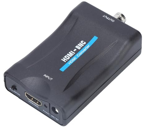 LiebeWH Adaptador Convertidor de Señal de Vídeo Compuesto a BNC de Alta Definición para NTSC PAL DVD NTSC TV ABS Negro 1 X Convertidor 1 X Cable USB