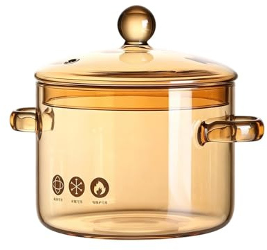 Pentola per cottura – Pentole in resistente al calore, stufato trasparente, pentole con coperchio borosilicato | Versatile vaso per pasta