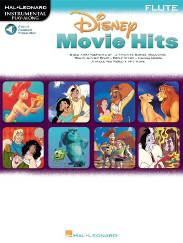 Disney Movie Hits - Flute - Instrumental Play-Along | Notenbuch für Anfänger bis Fortgeschrittene | Songbook für Flöte zum Mitspielen | Flötennoten ... zum Üben: Instrumental Play-Along - Flute