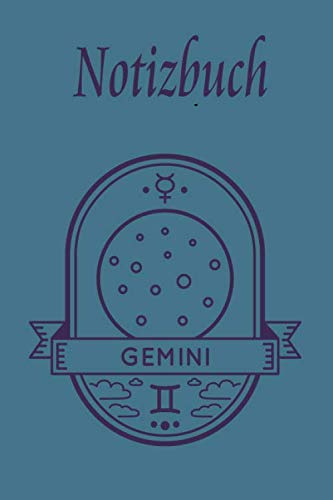 Notizbuch: Sternzeichen Zwillinge Punktraster Notizheft und Dotted Journal für Handlettering Ideen und Übungen